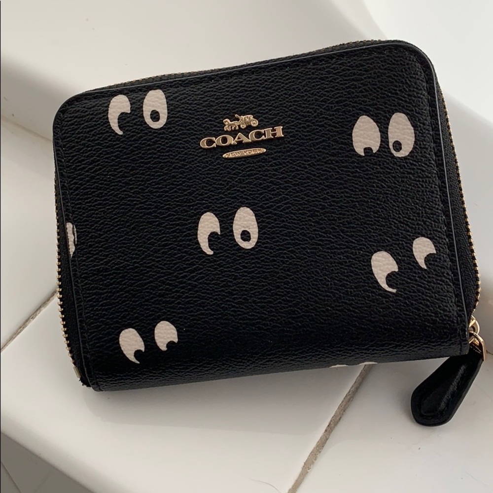 Black leather coach wallet